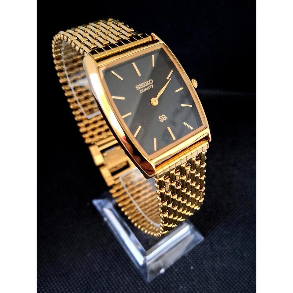 Seiko Barrel Tank Vintage Men's Gold Tone Watch
